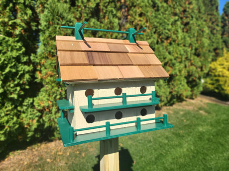 Purple Martin Amish Handmade With 14 Nesting Compartments - Weather Resistant Birdhouse - Birdhouse outdoor