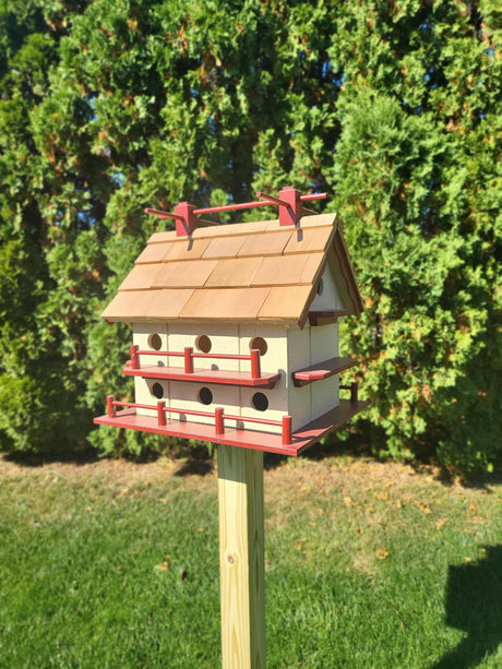 Purple Martin Amish Handmade With 14 Nesting Compartments - Weather Resistant Birdhouse - Birdhouse outdoor