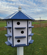 Purple Martin - Bird House - 18 Nesting Compartments - Amish Handmade - X-Large Weather Resistant - Made of Poly Lumber - Birdhouse Outdoor