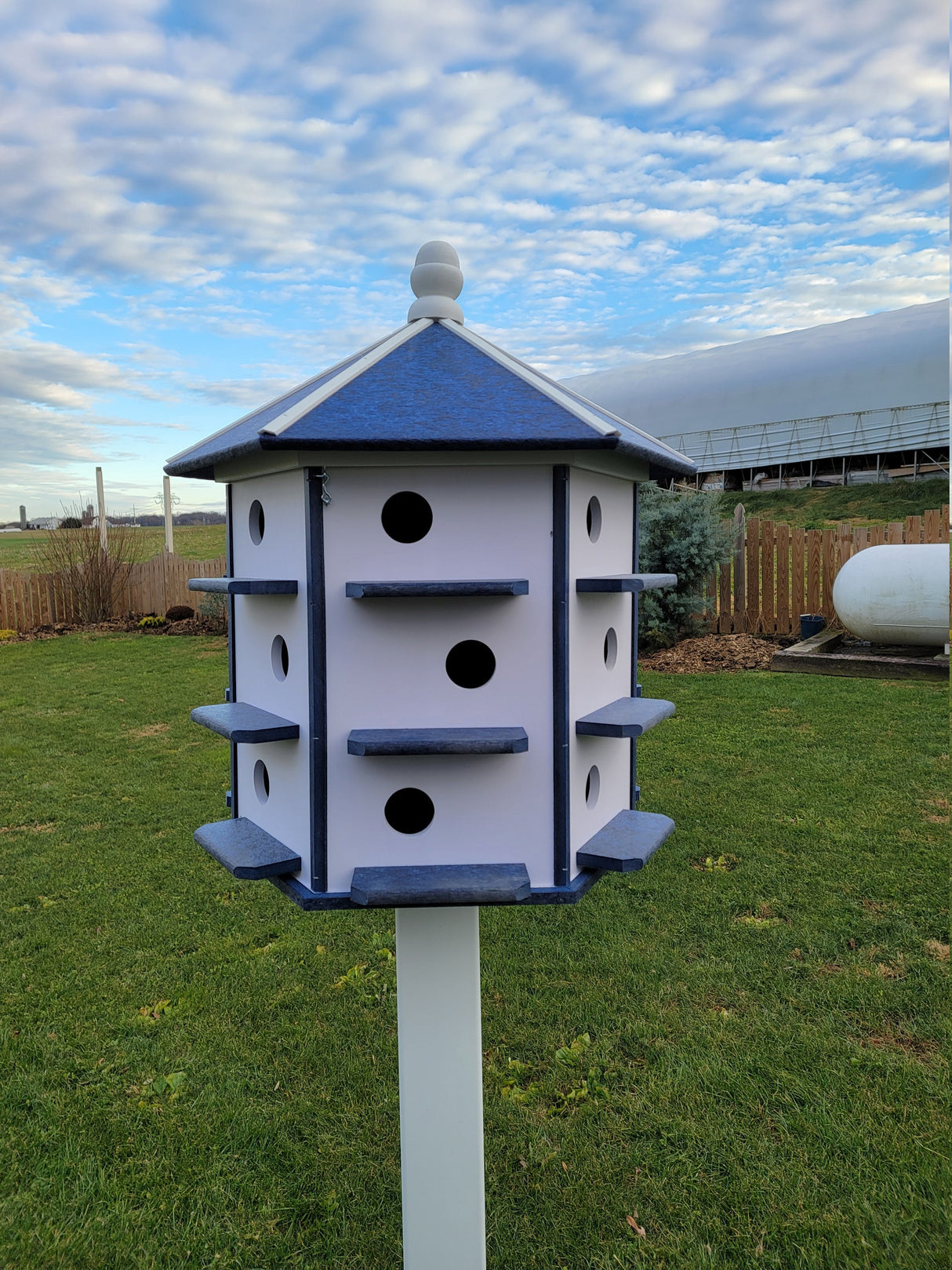 Purple Martin - Bird House - 18 Nesting Compartments - Amish Handmade - X-Large Weather Resistant - Made of Poly Lumber - Birdhouse Outdoor