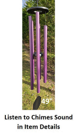 36"-49" Wind Chimes Amish Handmade - Purple - Deep Tone - Sound Healing - Outdoor Decor - Aluminum Tubes - Wind Bells - Meditation - Nature