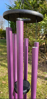 36"-49" Wind Chimes Amish Handmade - Purple - Deep Tone - Sound Healing - Outdoor Decor - Aluminum Tubes - Wind Bells - Meditation - Nature