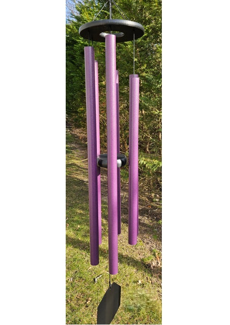 36"-49" Wind Chimes Amish Handmade - Purple - Deep Tone - Sound Healing - Outdoor Decor - Aluminum Tubes - Wind Bells - Meditation - Nature