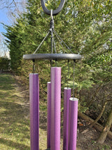 36"-49" Wind Chimes Amish Handmade - Purple - Deep Tone - Sound Healing - Outdoor Decor - Aluminum Tubes - Wind Bells - Meditation - Nature