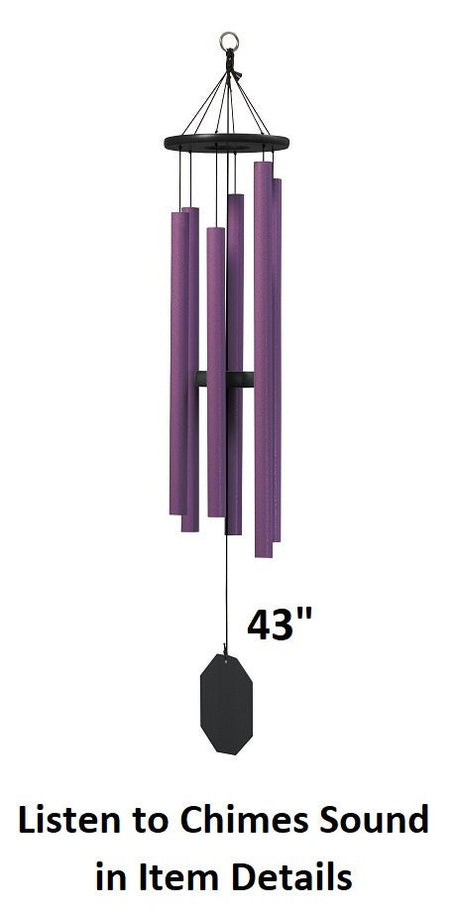 36"-49" Wind Chimes Amish Handmade - Purple - Deep Tone - Sound Healing - Outdoor Decor - Aluminum Tubes - Wind Bells - Meditation - Nature