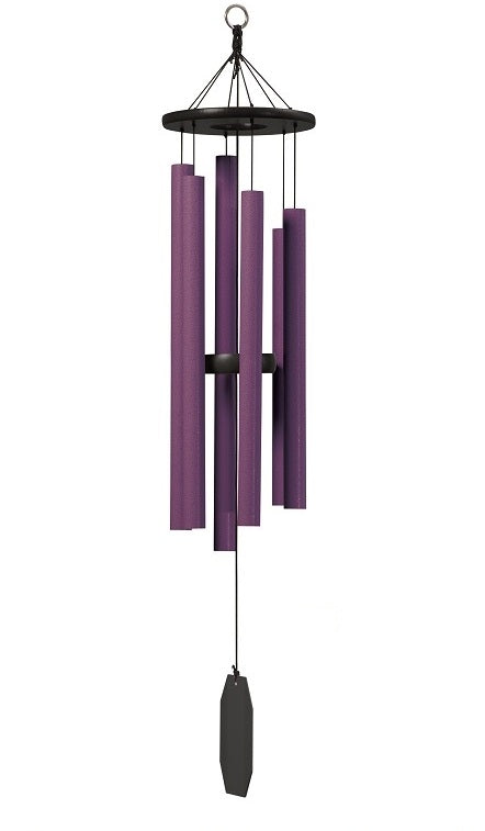 36"-49" Wind Chimes Amish Handmade - Purple - Deep Tone - Sound Healing - Outdoor Decor - Aluminum Tubes - Wind Bells - Meditation - Nature