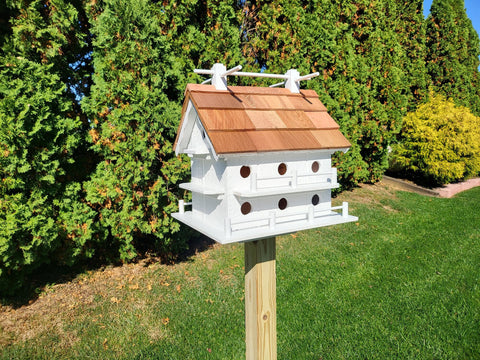 Purple Martin Bird House - Amish Handmade - 14 Nesting Compartments - Weather Resistant