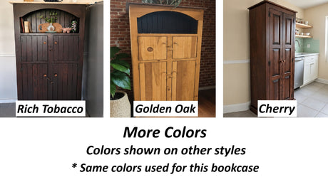Bookcase - Amish Handmade Bookshelf - 4 Shelf Multipurpose Cabinet - Farmhouse - Organizer - Cupboard - Wooden - Rustic - Case Goods - Home