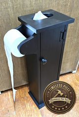 Toilet Paper Holder - Amish Handmade - Toilet Storage - Wooden Cabinet - Roll Holder - Bathroom - Free Standing - Tissue Paper Holder- Home