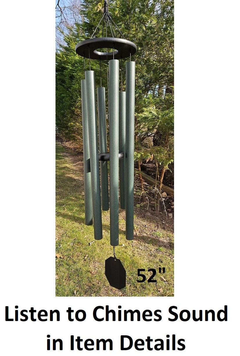 38"-56" Wind Chimes Amish Handmade - Soothing - Deep Tone - Sound Healing - Outdoor Decor - Aluminum Tubes- Wind Bells - Meditation - Nature