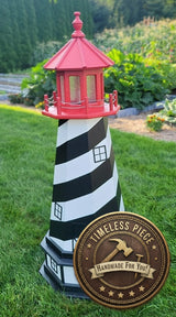 St Augustine Lighthouse - Solar - Amish Made - Landmark Replica - Backyard Decor
