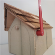 Dark Gray Mailbox - Amish Handmade - Wooden - Barn - Style - With Tall Prominent Sturdy Flag- Cedar Shake Shingles Roof - Mailbox - Outdoor - Barn Mailboxes Wood