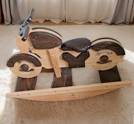 Amish Handmade Motorcycle Rocker - Children's Gift- Vintage - Decorative - Wooden Toy - Toddler Gift - Animal Toy - Collectible
