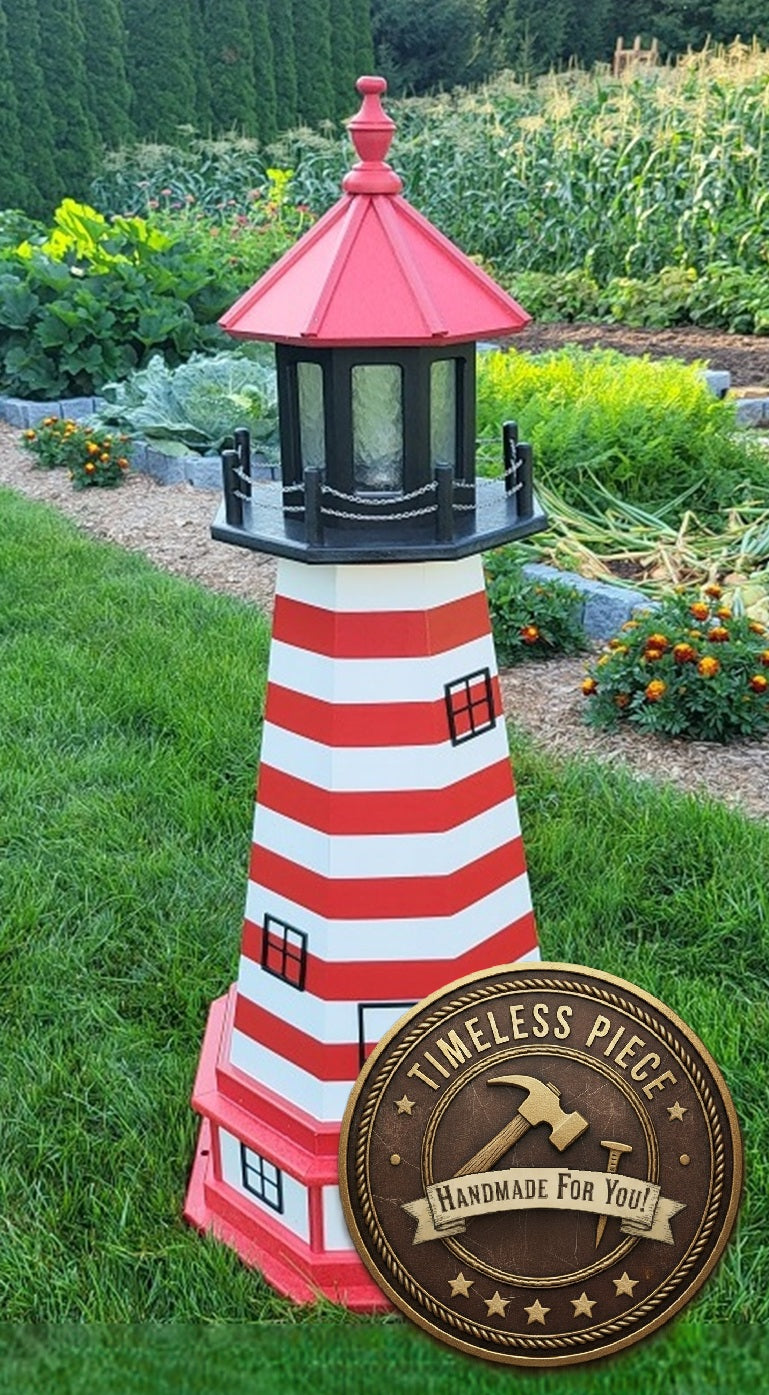 West Quoddy Solar Lighthouse - Handcrafted - Landmark Design - Garden Decoration