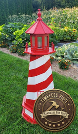White Shoal Solar Lighthouse - Amish Handmade - Landmark Replica - Lawn Lighthouse
