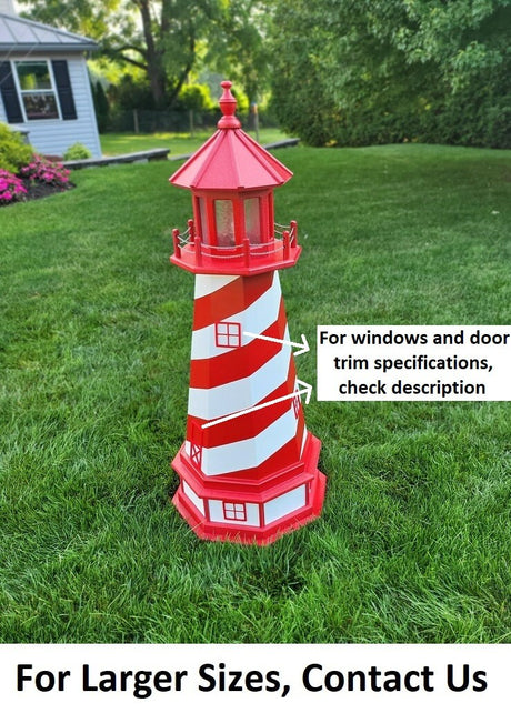 White Shoal Solar Lighthouse - Amish Handmade - Landmark Replica - Lawn Lighthouse