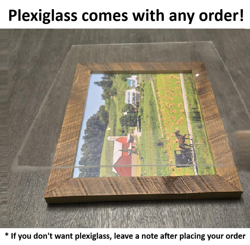 Canvas - Picture Frame - Wall Art - Wooden Frame - Framed Antique Print - Amish Handmade - Farmhouse Decor - Housewarming Gift -Choose Color