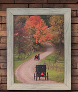 Canvas - Picture Frame - Wall Art - Wooden Frame - Framed Antique Print - Amish Handmade - Farmhouse Decor - Housewarming Gift -Choose Color
