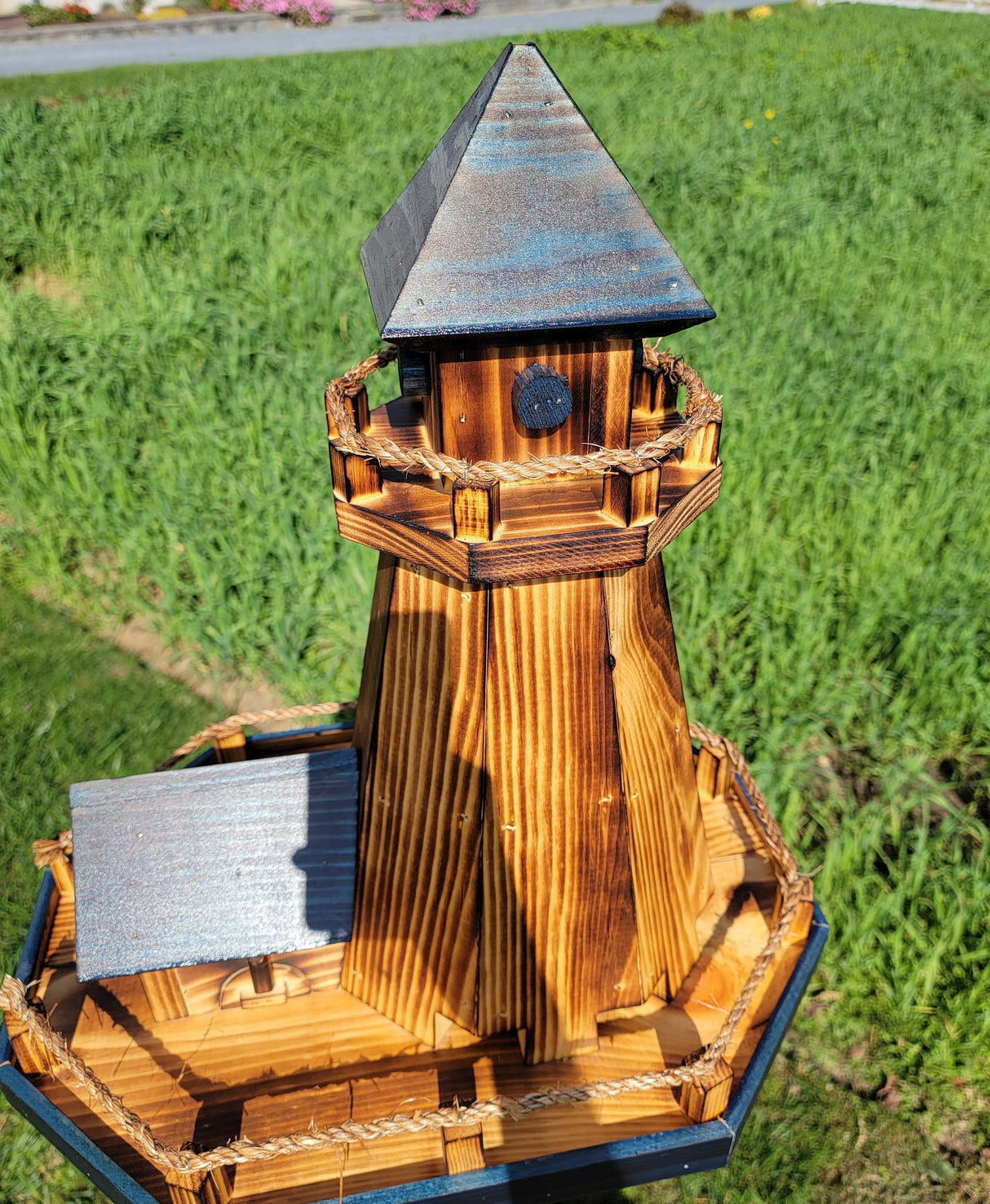 Bird Feeders and House Amish Handmade, Wooden Combo Birdhouse and Feeder