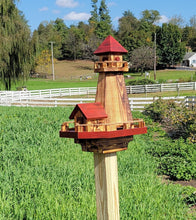 Load image into Gallery viewer, Bird Feeders and House Amish Handmade, Wooden Combo Birdhouse and Feeder
