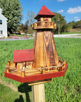 Bird Feeders and House Amish Handmade, Wooden Combo Birdhouse and Feeder