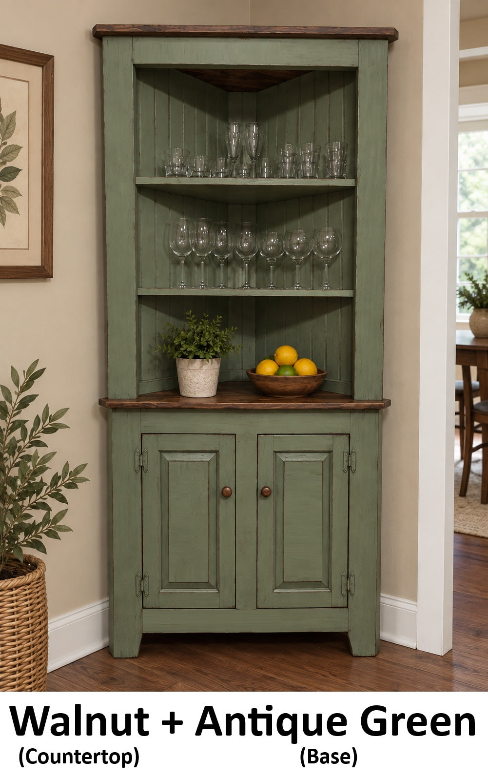 Large Amish Handmade Corner Cabinet - Multipurpose Cabinet - Farmhouse- Primitive Jelly Cabinet- Cupboard- Amish Furniture- Case Goods- Home
