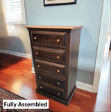Amish Handmade Farmhouse Dresser: Solid Poplar Wood, Customizable Colors