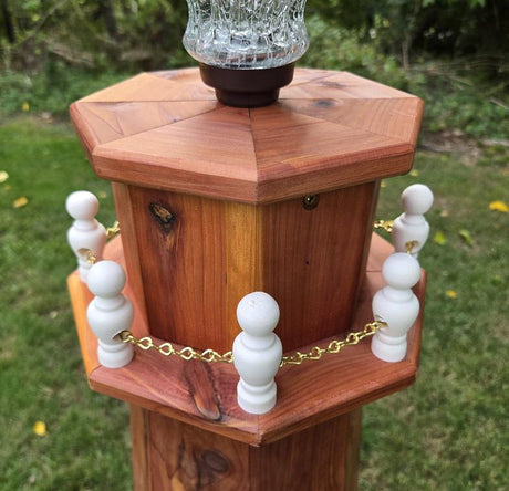 Backyard Solar Lighthouse - Solar Powered - Amish Handmade - Wooden - Solar Garden Lights - Lawn Ornament - Decorative - Outdoors - Rustic