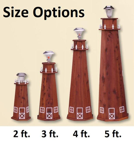 Backyard Solar Lighthouse - Solar Powered - Amish Handmade - Wooden - Solar Garden Lights - Lawn Ornament - Decorative - Outdoors - Rustic