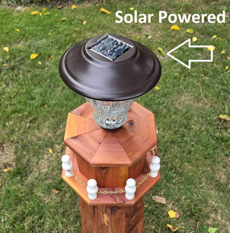 Backyard Solar Lighthouse - Solar Powered - Amish Handmade - Wooden - Solar Garden Lights - Lawn Ornament - Decorative - Outdoors - Rustic