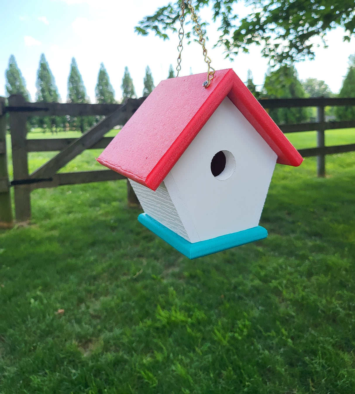 Wren Birdhouse Chickadee bird House Amish Handmade Hanging Bird House Poly Lumber Weather Resistant