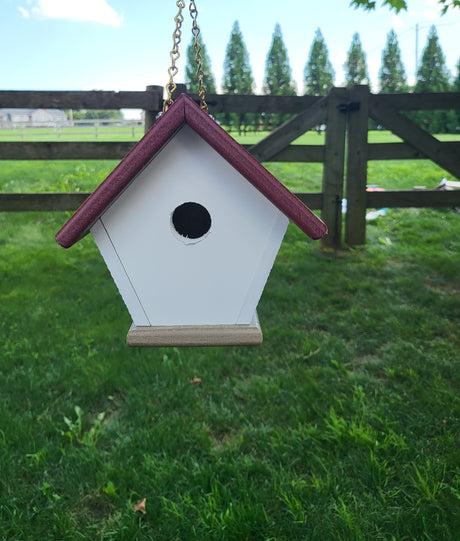 Wren Birdhouse Chickadee bird House Amish Handmade Hanging Bird House Poly Lumber Weather Resistant