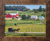 Canvas - Choose Your Color - Wall Art - Wooden Frame - Framed Antique Print - Amish Handmade - Farmhouse Decor - Housewarming Gift - 