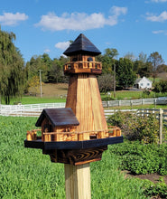 Load image into Gallery viewer, Bird Feeders and House Amish Handmade, Wooden Combo Birdhouse and Feeder
