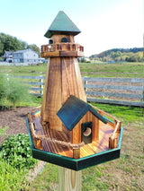 Bird Feeders and House Amish Handmade, Wooden Combo Birdhouse and Feeder