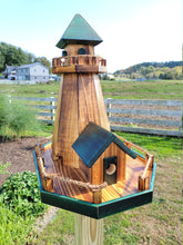 Load image into Gallery viewer, Bird Feeders and House Amish Handmade, Wooden Combo Birdhouse and Feeder
