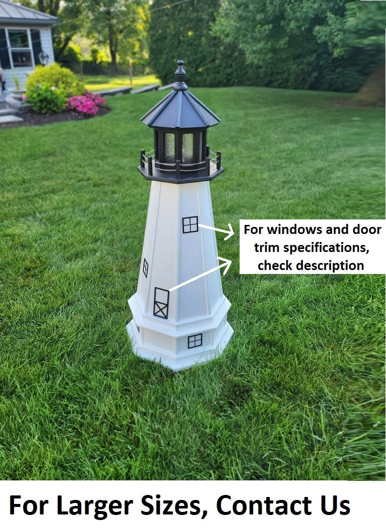 Lighthouse Decor Yard Garden Decoration Outdoor Landscape Cape Cod Solar Amish Made Landmark Replica Outdoor Lighthouse Backyard Ornament