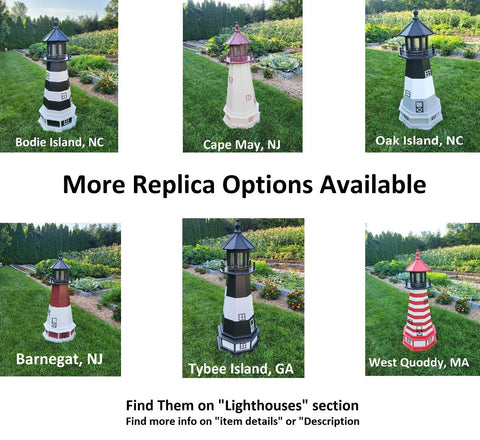 Lighthouse Decor Yard Garden Decoration Outdoor Landscape Cape Cod Solar Amish Made Landmark Replica Outdoor Lighthouse Backyard Ornament