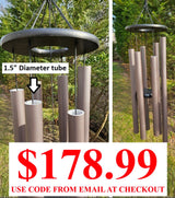 Best Seller Special - 42" Wind Chimes Amish Handmade - Deep Tone - Gifts - Melody - Sound Healing - Outdoor Decor - Aluminum Tubes - Wind Bells - Meditation - Nature