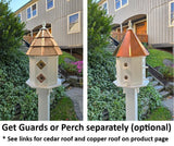 Birdhouse Copper Roof/Cedar Roof With Predator Guards + Perches Combo Handmade 2-8 Nesting Compartments, Large, Poly, Bird Lovers