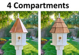 Birdhouse Copper Roof/Cedar Roof With Predator Guards + Perches Combo Handmade 2-8 Nesting Compartments, Large, Poly, Bird Lovers