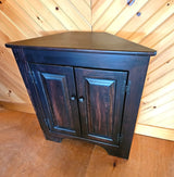 Corner Cabinet 2 Doors - Amish Furniture - Free Shipping - Primitive - Storage - TV Cabinet -Amish Handmade - Multipurpose Cabinet - Rustic