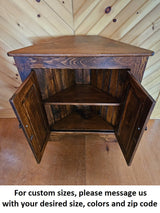 Corner Cabinet 2 Doors - Amish Furniture - Free Shipping - Primitive - Storage - TV Cabinet -Amish Handmade - Multipurpose Cabinet - Rustic