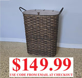 New Arrival Amish Handmade Hamper - Handwoven - Storage - Basket w/ Handles - Laundry Basket - Vintage - Basket w/ Lid - Farmhouse - Wood Basket (Copy)
