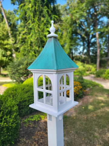 Copper Roof Bird Feeder, Large, Square Design, Premium Feeding Tube