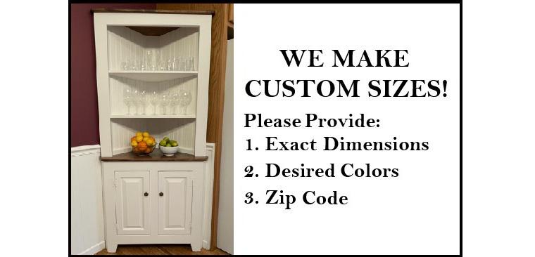 Corner Cabinet - Multipurpose Amish Handmade Large Cabinet - Farmhouse - Primitive Jelly Cabinet - Cupboard - Storage - Case Goods - Home
