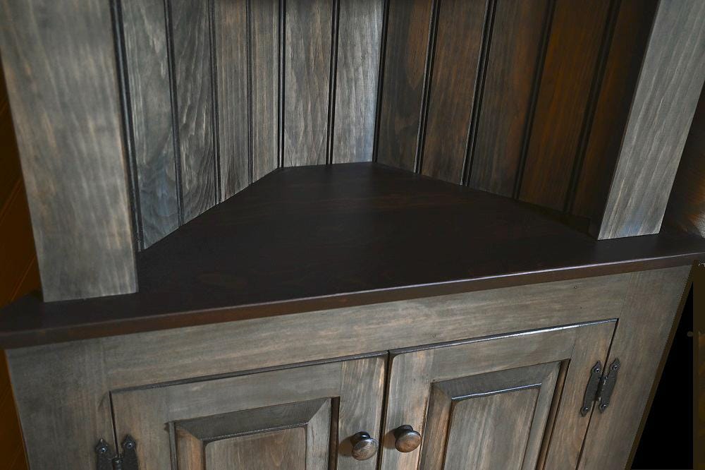 Corner Cabinet - Multipurpose Amish Handmade Large Cabinet - Farmhouse - Primitive Jelly Cabinet - Cupboard - Storage - Case Goods - Home