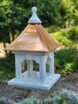 Hanging Bird Feeder, Copper Roof, Large Capacity Feed Tray, Square Design