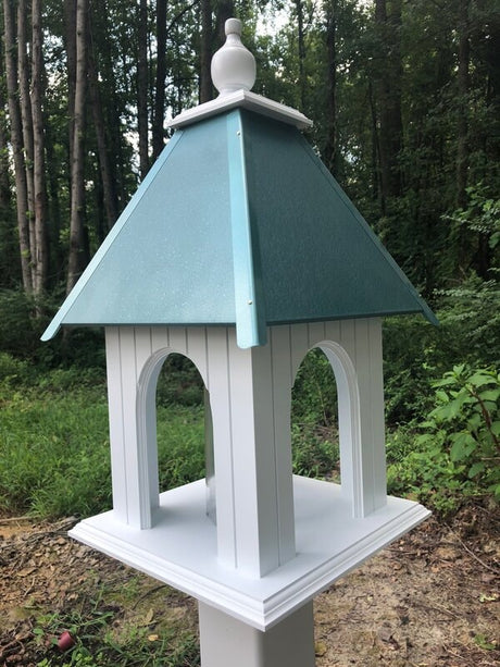 Gazebo Bird Feeder Vinyl PVC Weather Resistant Handmade Choose Roof Color