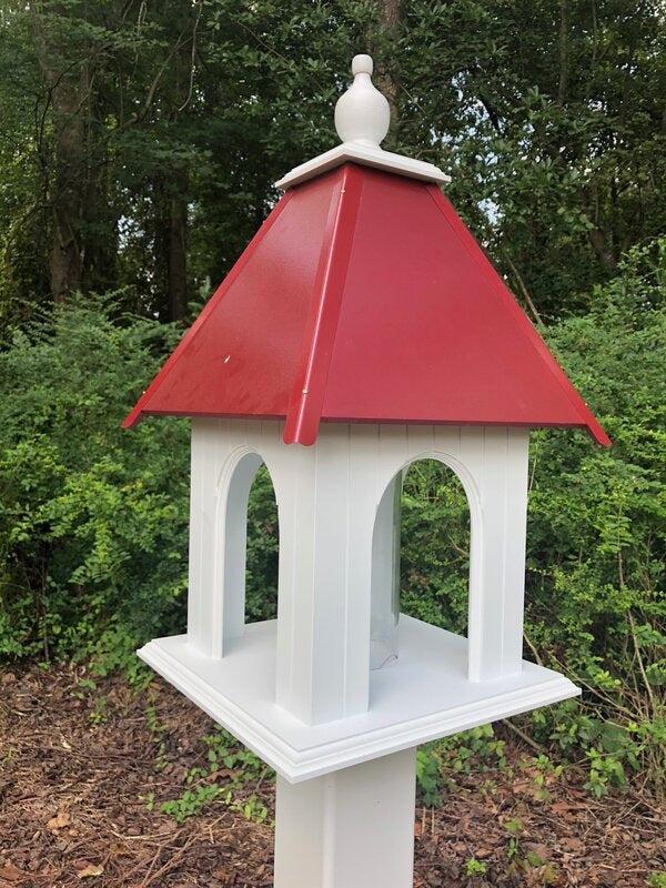 Gazebo Bird Feeder Vinyl PVC Weather Resistant Handmade Choose Roof Color